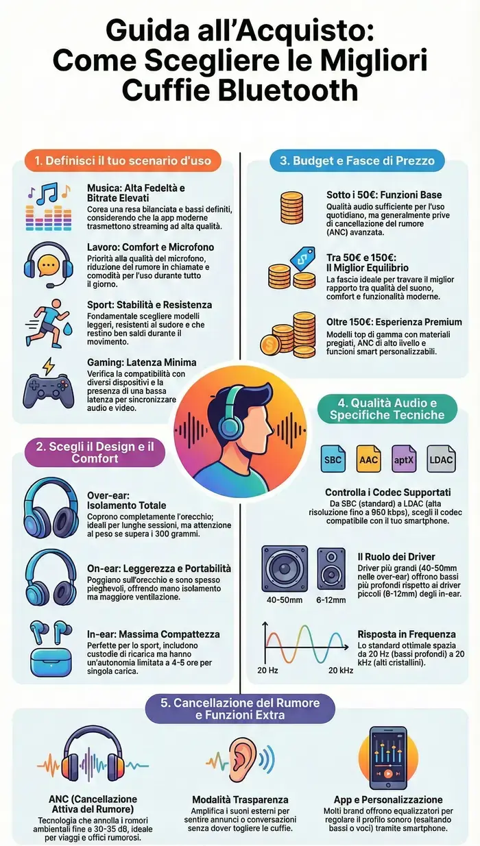 come scegliere migliori cuffie bluetooth