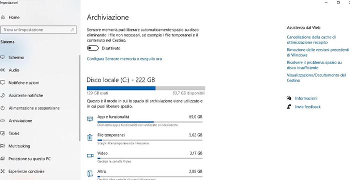 Come eliminare file temporanei Windows dalle impostazioni di sistema